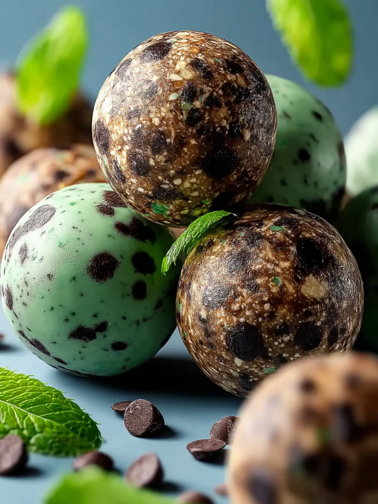 Delicious Mint Chocolate Chip Protein Balls Recipe for Energy! First Image