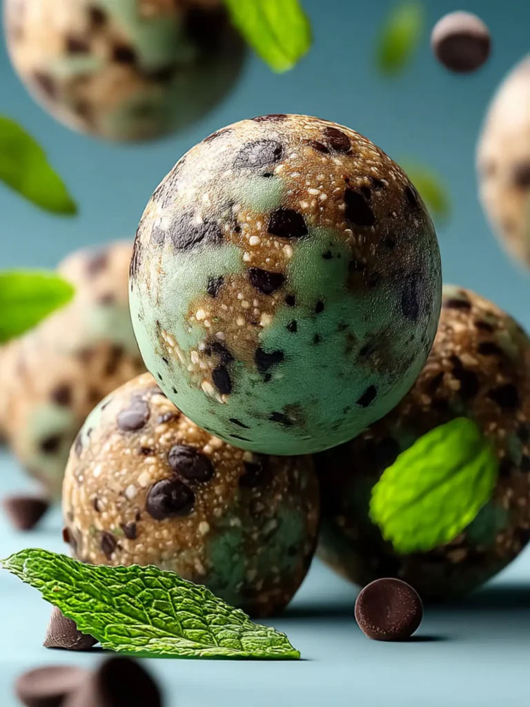 Delicious Mint Chocolate Chip Protein Balls Recipe for Energy! First Image