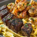Irresistible Blackened Steak Shrimp Alfredo Recipe First Image
