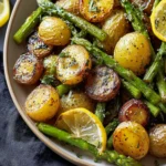 Zesty Lemon Roasted Potatoes and Asparagus Recipe First Image