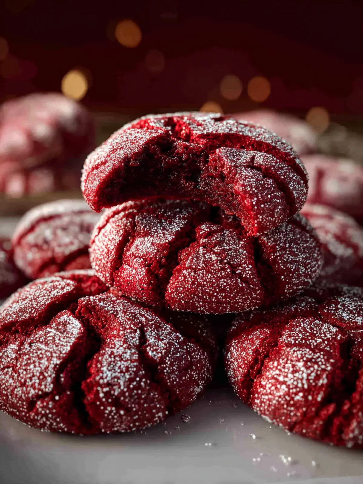 Easy Red Velvet Crinkle Cookies First Image