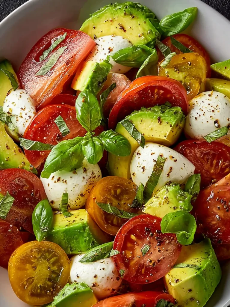Refreshing Tomato Mozzarella Avocado Salad Recipe Delight First Image