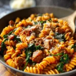 One Pot Sausage and Spinach Pasta First Image