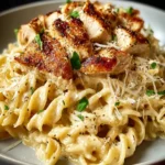 Easy Crockpot Garlic Parmesan Chicken Pasta Recipe First Image