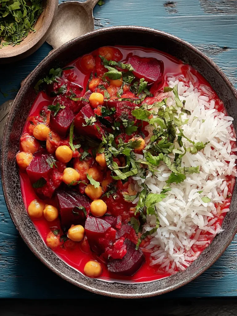 Delicious Beet & Chickpea Coconut Curry Recipe First Image