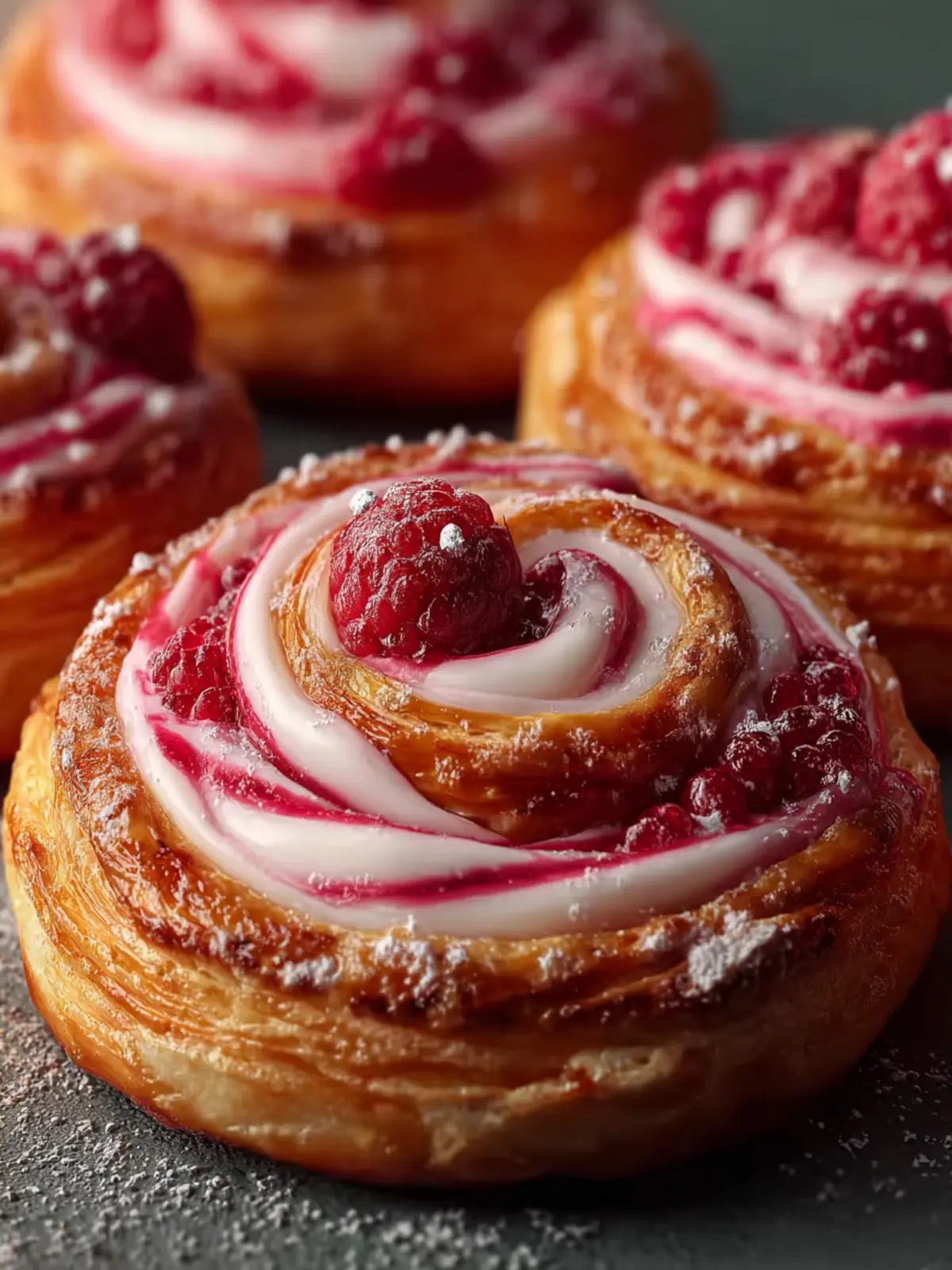 Sourdough Discard Raspberry Cream Cheese Danishes First Image