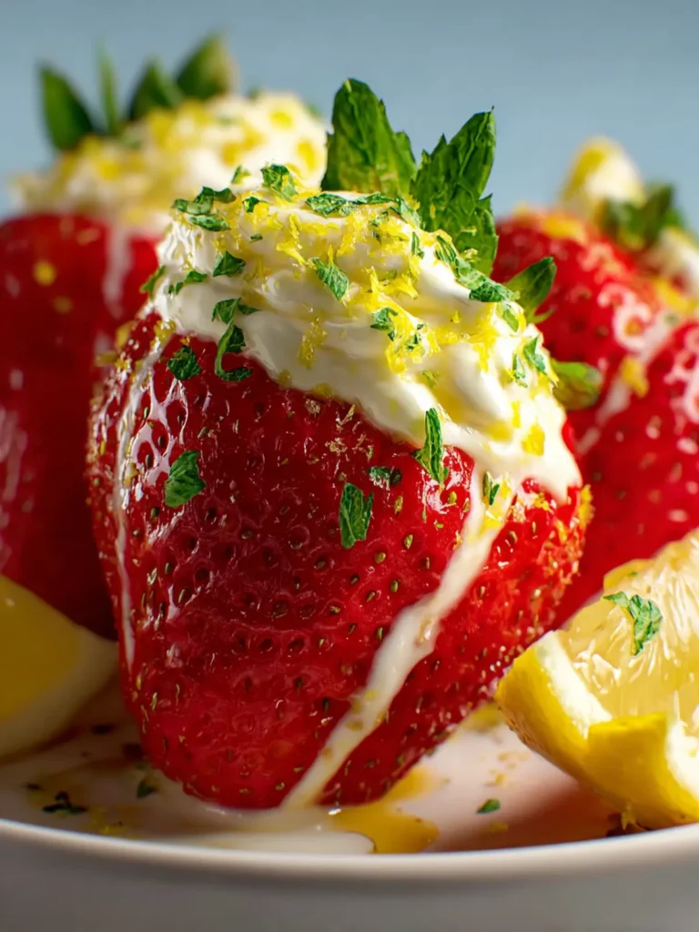 Decadent Lemon Cream Stuffed Strawberries Recipe First Image