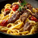 Creamy Parmesan Beef Linguine | Garlic Butter Pasta First Image