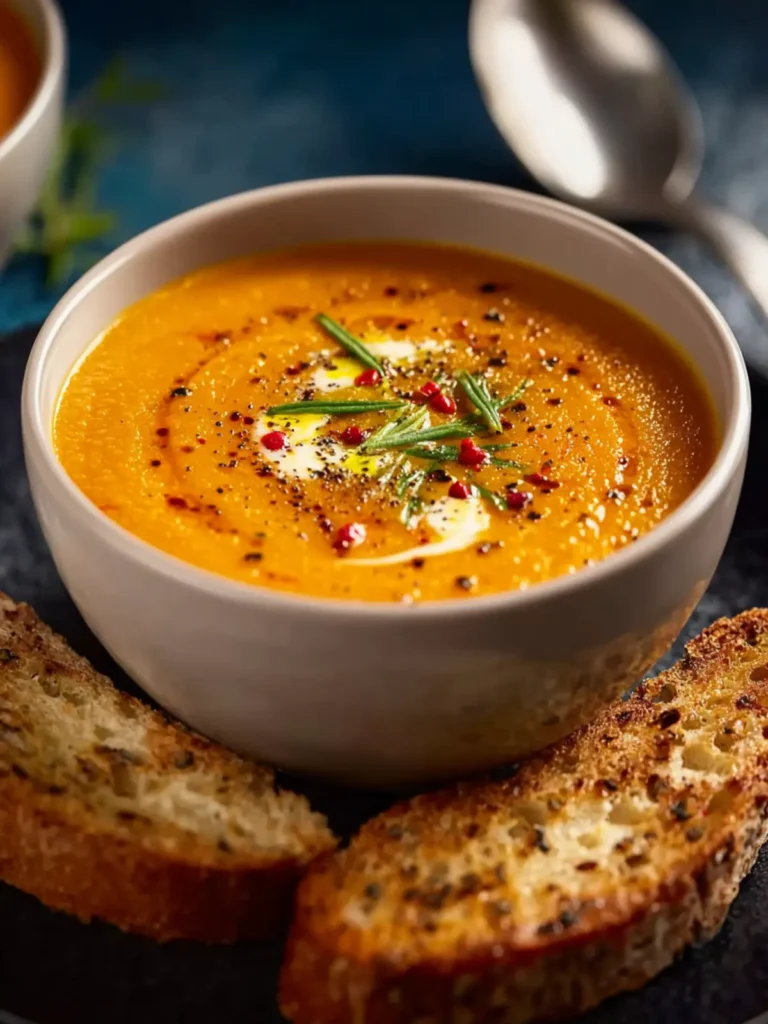 Smooth and Creamy Roasted Vegetable Soup First Image