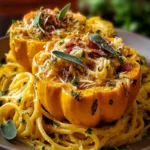 Pumpkin Alfredo Pasta Cauldrons First Image