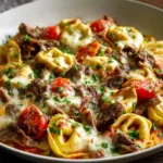 Cheesesteak Tortellini Skillet: Quick Beef & Provolone First Image