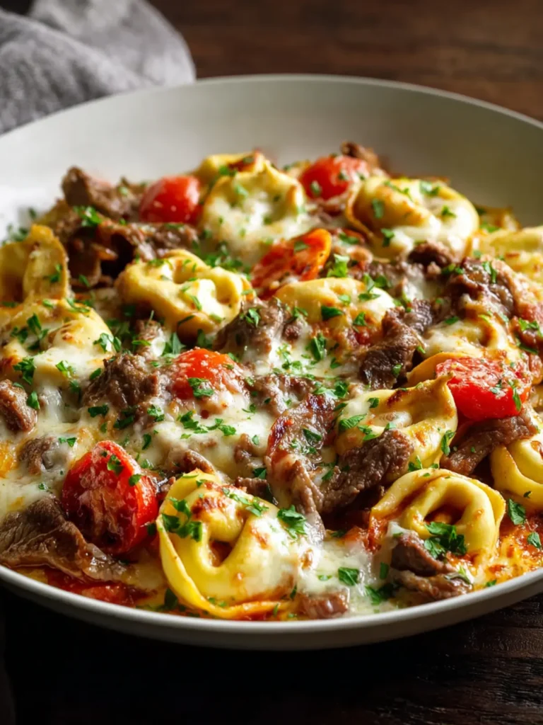 Cheesesteak Tortellini Skillet: Quick Beef & Provolone First Image