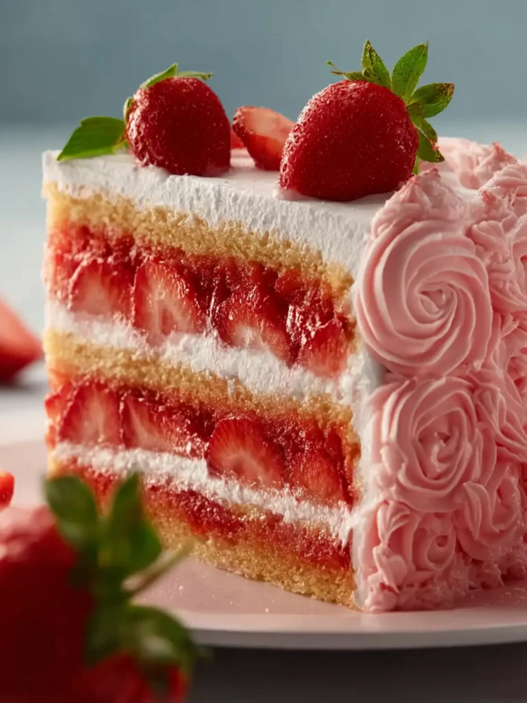 A Sweet Slice of Summer: Homemade Strawberry Cake First Image