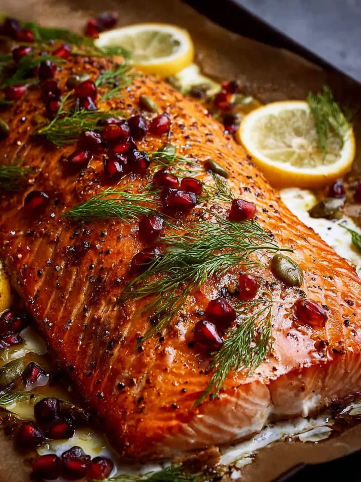 Christmas Baked Salmon with Honey Butter Glaze First Image