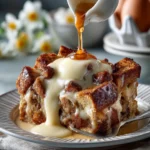 Best Hot Cross Bun Bread Pudding with Creamy Vanilla Custard First Image