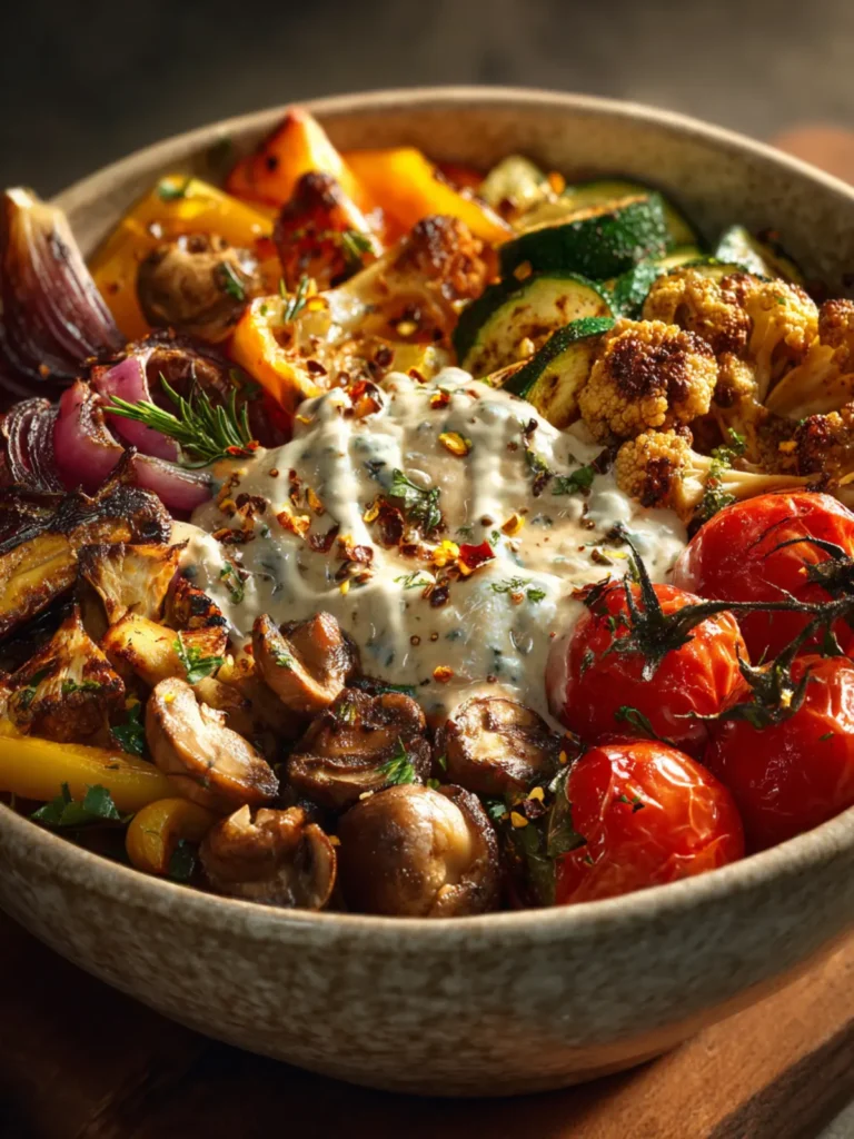 Vegan Mediterranean Roasted Vegetables Bowl First Image