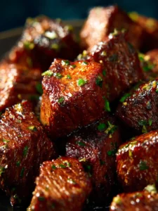 air fryer garlic butter steak bites First Image