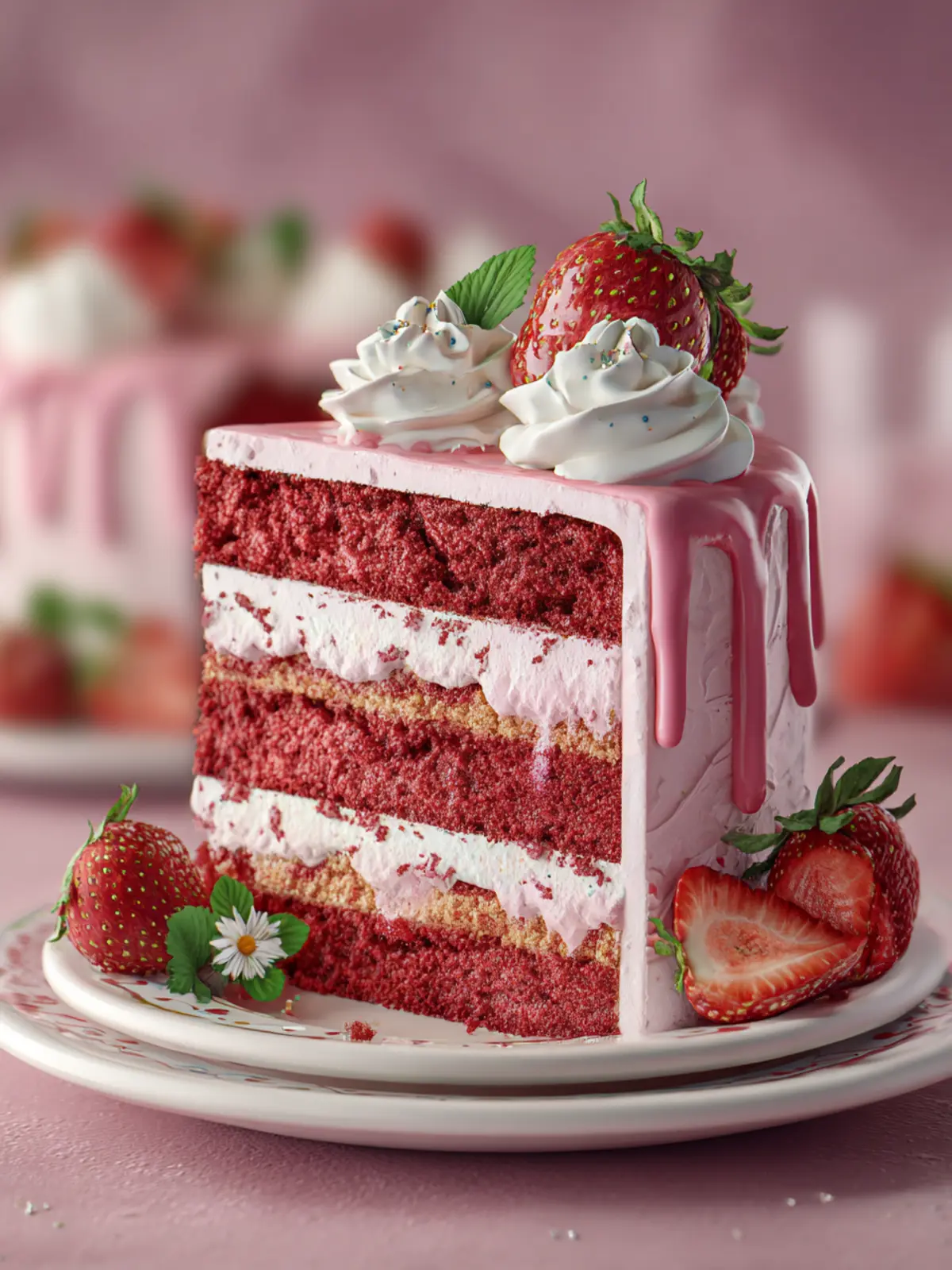 Strawberry Velvet Cake – Soft, Moist & Creamy Strawberry Cake Recipe First Image