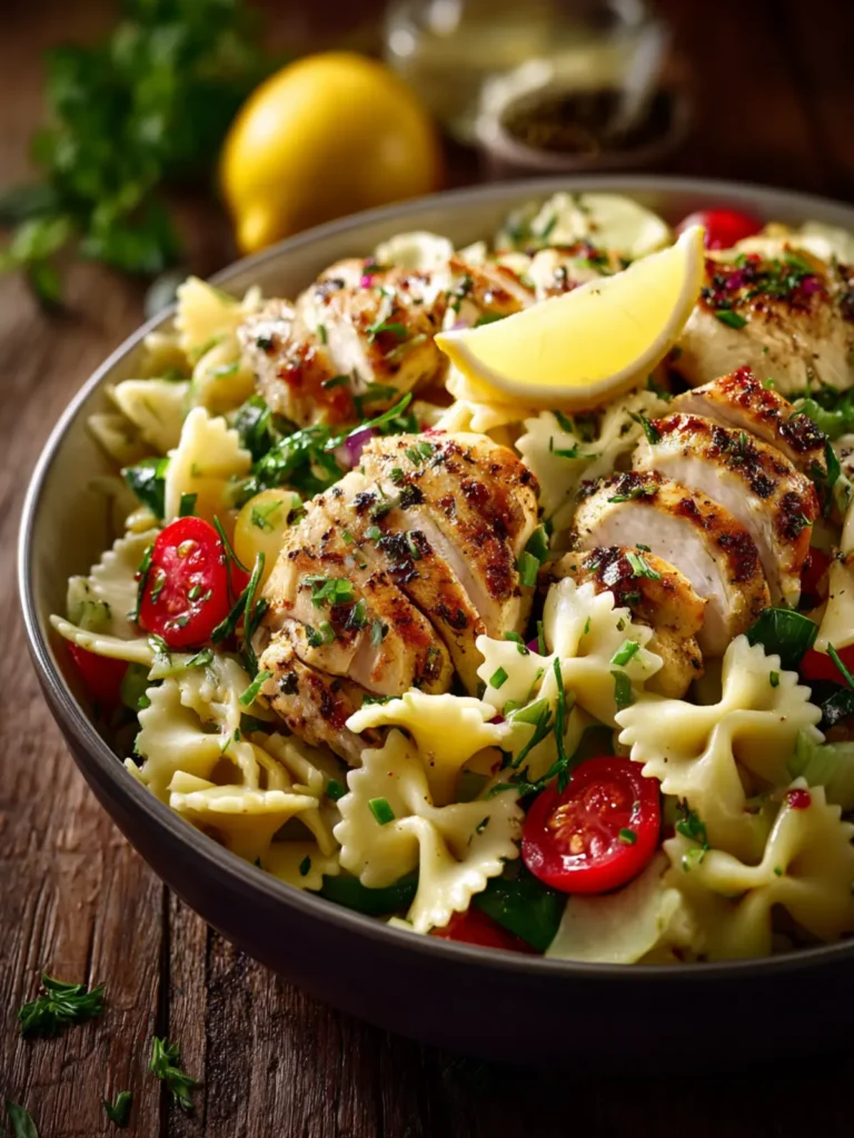 Lemon Herb Chicken Pasta Salad: Easy Summer Meal Prep! First Image