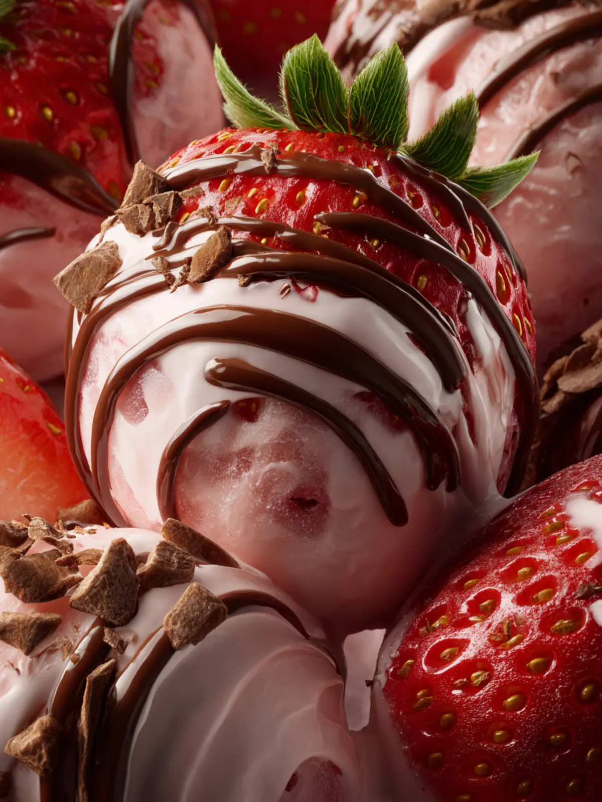 Indulge in Chocolate Strawberry Frozen Yogurt Bites First Image