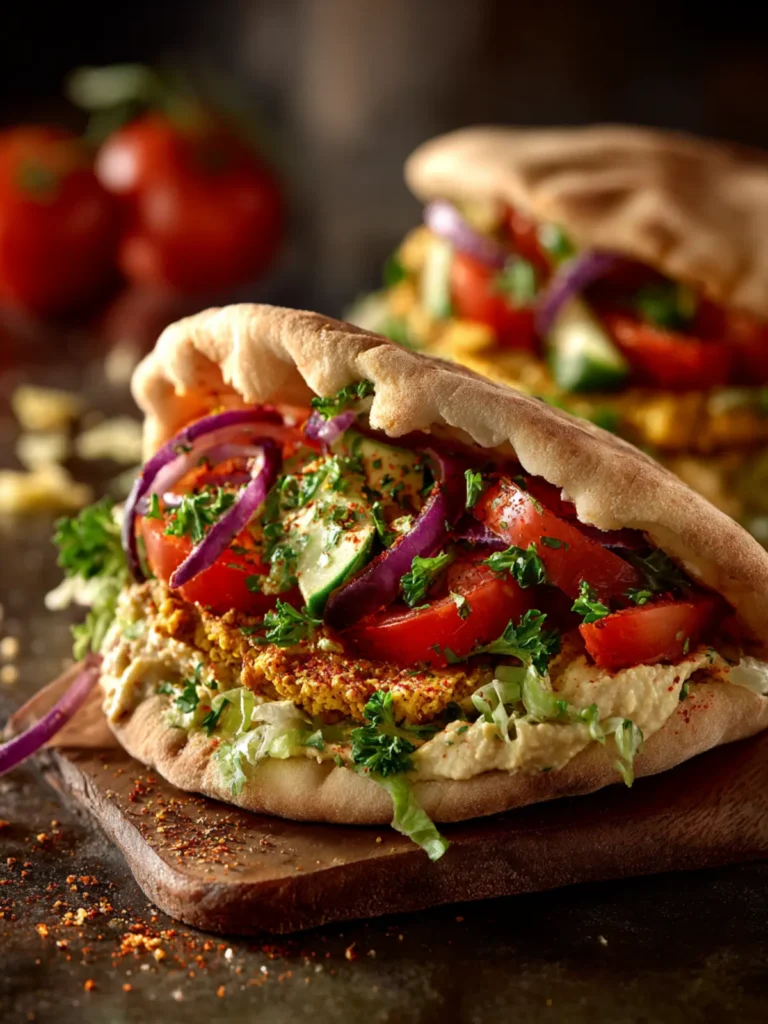 Fresh and Easy Hummus Pita Sandwiches First Image