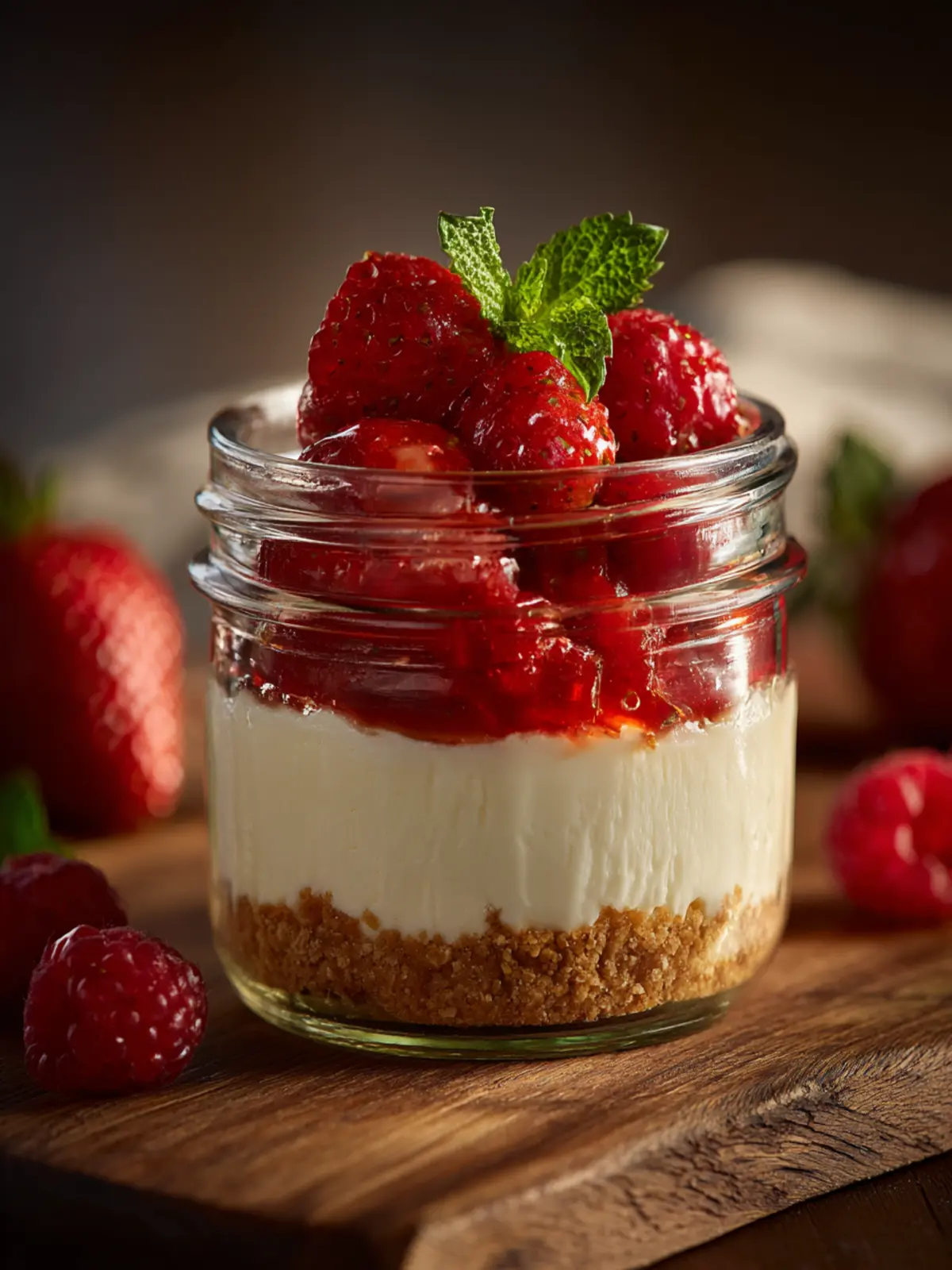 Healthier No-Bake Cheesecake in a Jar First Image
