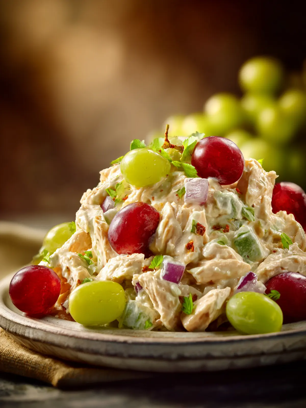 Refreshing and Creamy Chicken Salad with Grapes Recipe First Image