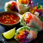 Fresh Vegetable Spring Rolls with Bright Lime Dipping Sauce First Image