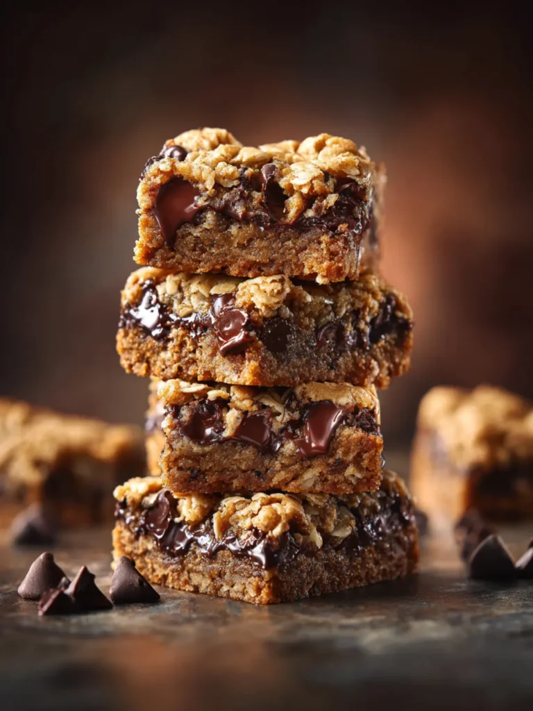 Brown Butter Oatmeal Chocolate Chip Cookie Bars First Image